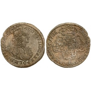 Lithuania 6 Groszy 1706 L-P Augustus II the Strong(1694-1733). Averse: Large crowned bust right in linear circle...