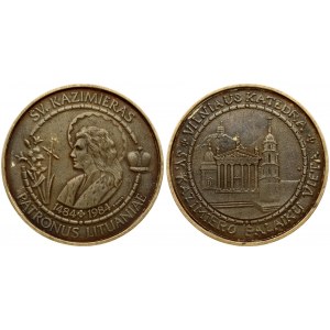 Lithuania Medal (1984) St Casimir's Patron of the Patronage 1484-1984. 500th anniversary. Released USA (New York)...