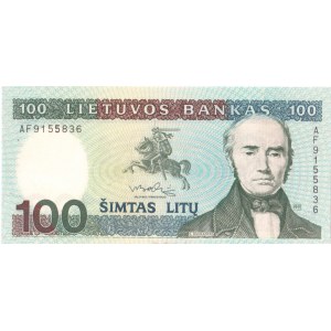 Lithuania 100 Litu 1991 Banknote. Pick# 50 S/N AF9155836