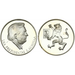 Lithuania Anniversary Medal 1995. Averse: LKA PRESIDENTAS E. ARMOŠKA. Reverse: 50 METU 1995. Silver. Weight approx: 24...