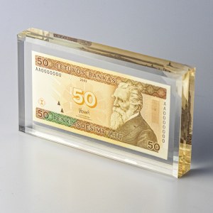Lithuania 50 Litų 2003 Banknote. JONAS BASANAVICIUS. N/O AA0000000. P#67. In Plastic