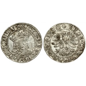 Poland 1 Grosz 1530 Torun. Sigismund I the Old(1506–1548). Averse Lettering: *SIGIS *I* REX *PO* DO* TOCI* PRV...