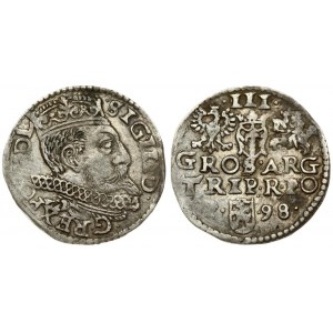 Poland 3 Groszy 1598 Poznan. Sigismund III Vasa (1587-1632). Crown coins. Averse: Crowned bust right. Reverse: Value...