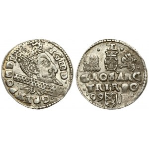 Poland 3 Groszy 1599 Bydgoszcz. Sigismund III Vaza(1587–1632). Averse: Crowned bust. Reverse...