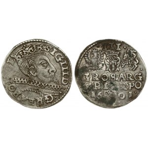 Poland 3 Groszy 1601 Poznan. Sigismund III Vasa (1587-1632). Crown coins. Averse: Crowned bust right. Reverse: Value...