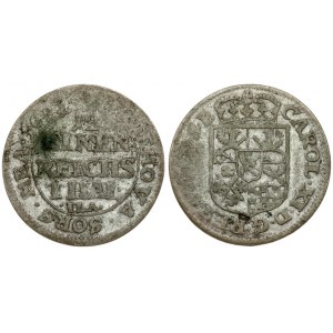 Poland POMERANIA 1/12 Thaler 1693 ILA Szczecin. Karl XI(1660-1697). Averse: Crowned straight-sided shield. Reverse...