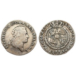 Poland 4 Groszy 1767 FS Stanislaus Augustus(1764-1795). Averse: Crowned bust right. Reverse: Crowned round 4...