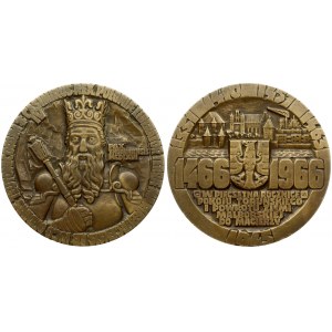Poland Medal 1966 500th anniversary of the signing of the Torun peace. 1466-1966. Treaty Project by W. Tolkin. Bronze...