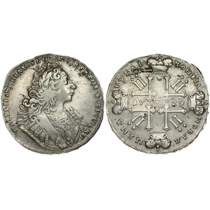 Russia 1 Rouble 1729 Moscow. Peter II (1727-1729). Averse: Laureate bust right. Reverse...