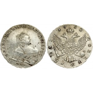 Russia 1 Rouble 1752 ММД-Е Moscow. Elizabeth (1741-1762). Averse: Crowned bust right. Reverse...