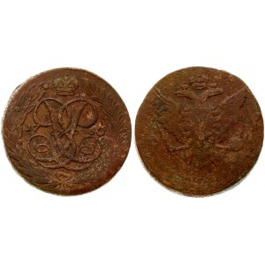 Russia 5 Kopecks 1760 Elizabeth (1741-1762). Averse: Crowned monogram divides date within wreath. Reverse...