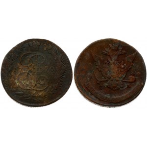 Russia 5 Kopecks 1770 ЕМ Ekaterinburg. Catherine II (1762-1796). Averse: Crowned monogram divides date within wreath...