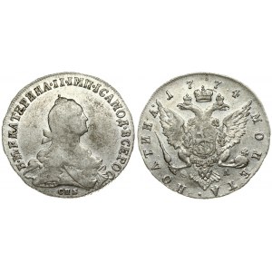 Russia 1 Poltina 1774 СПБ-ФЛ St. Petersburg. Catherine II (1762-1796). Averse: Crowned bust right. Reverse...