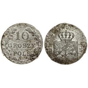 Russia Polish Uprising 10 Groszy 1831 KG. Nicholas I (1826-1855). Averse: Crowned shield divides date. Reverse...