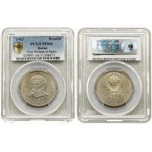 Russia 1 Rouble 1983. First Woman in Space. PCGS MS 66