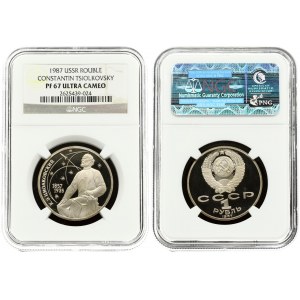 Russia USSR 1 Rouble 1987 130th Anniversary - Birth of Constantin Tsiolkovsky. Averse...