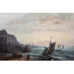 Hippolyte Fauvel (1835 Amiens - ?), Fischerboote in Granville