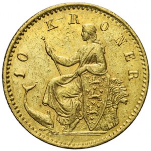 Dania, 10 koron 1877, Christian IX