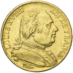 Francja, Ludwik XVIII, 20 franków 1815 A, Paryż