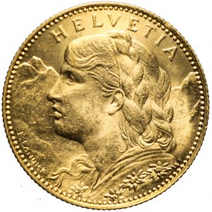 Szwajcaria, 10 franków 1915, piękne