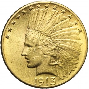 Stany Zjednoczone Ameryki (USA), 10 dolarów 1913, Indianin, złoto