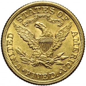 Stany Zjednoczone Ameryki (USA), 5 dolarów Liberty Head, 1882, Filadelfia