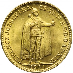 Węgry, Franciszek Józef, 20 koron 1914, Kremnica, piękne