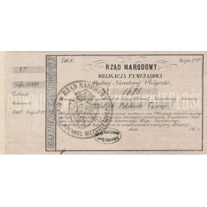 Powstanie Styczniowe, Obligacja tymczasowa 1000 złotych 1863