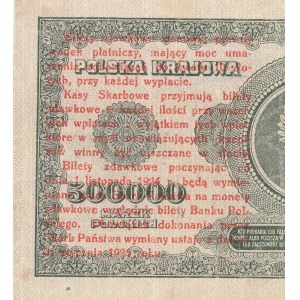 1 grosz 1924 - ser. A0 - prawa połowa, jasnozielony numerator