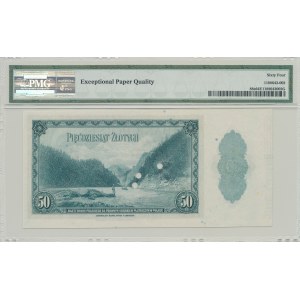 50 złotych 1939, Emigracja, USA, SPECIMEN 00000, margines SIDE GUIDE