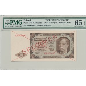 10 złotych 1948, SPECIMEN, D0000000, rzadki