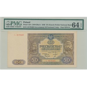 50 złotych 1946, ser. L, duża litera