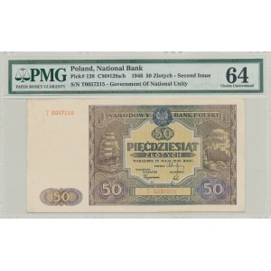 50 złotych 1946, ser. T, niski numer 0057216, duża litera