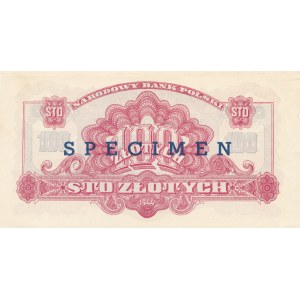 100 złotych 1944, ...owe - ser. Ax, nadruki okolicznościowe SPECIMEN i 25 lat NBP