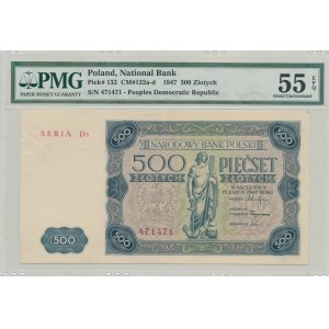 500 złotych 1947, SERIA D3 - najrzadsza