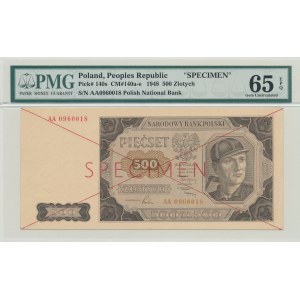 500 złotych 1948, ser. AA, SPECIMEN