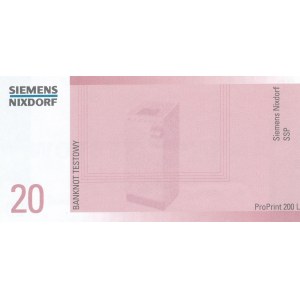 20 zł 1994 banknot TESTOWY SIEMENS, b. rzadki
