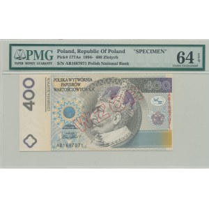 PWPW, 400 złotych 1996 - AB - WZÓR na awersie