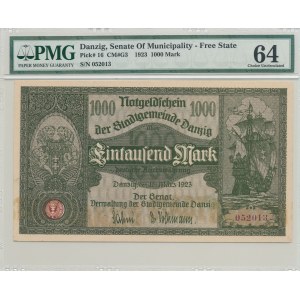 Gdańsk 1.000 marek 1923, piękne i rzadkie