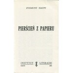 HAUPT Zygmunt - Pierścień z papieru [wydanie pierwsze Paryż 1963]