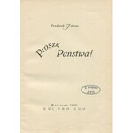 JAROSY Fryderyk - Proszę państwa! [1929] [okł. Jan Levitt]