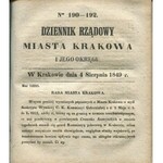 Dziennik Rządowy miasta Krakowa i jego okręgu [1849 - II półrocze]