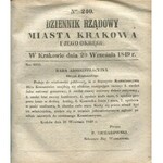 Dziennik Rządowy miasta Krakowa i jego okręgu [1849 - II półrocze]