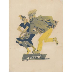 (grafika) STRYJEŃSKA Zofia, Polka [Tańce polskie 1927]