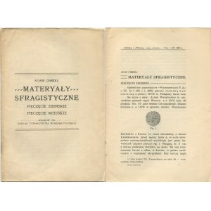 [sfragistyka] CHMIEL Adam - Materiały sfragistyczne. Pieczęcie ziemskie. Pieczęcie miejskie [1904]