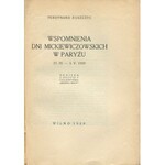 RUSZCZYC Ferdynand - Wspomnienia Dni Mickiewiczowskich w Paryżu 27.IV-3.V.1929 [Wilno 1929]