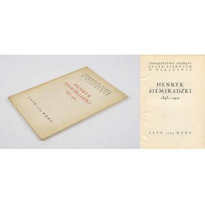 SIEMIRADZKI Henryk - Katalog wystawy [1939]