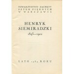 SIEMIRADZKI Henryk - Katalog wystawy [1939]