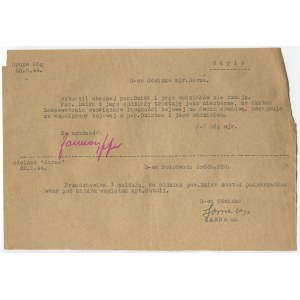 [powstanie warszawskie] Raport z 20.09.1944 r. Major Róg do majora Sarny o zerwaniu współpracy bojowej z Batalionem Dzik oraz odpowiedź Sarny z 22.09.1944 r. [z podpisem Narcyza Łopianowskiego ps. Sarna]