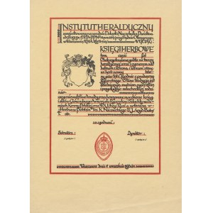 [genealogia] Instytut Heraldyczny. Certyfikat szlachectwa [1934]